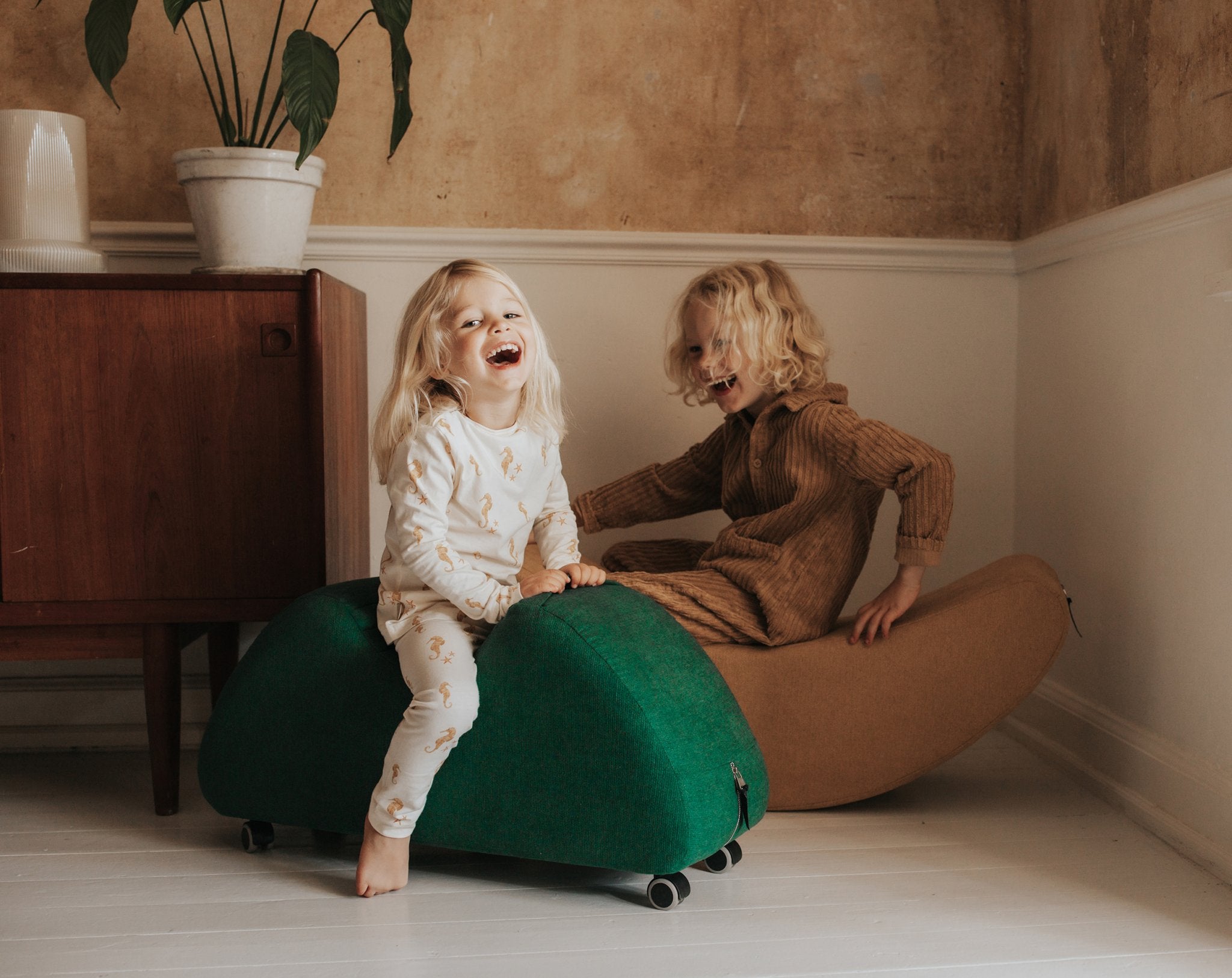 Rollon kids' car and Rockana rocker chair - Scandinavian Stories by Marton