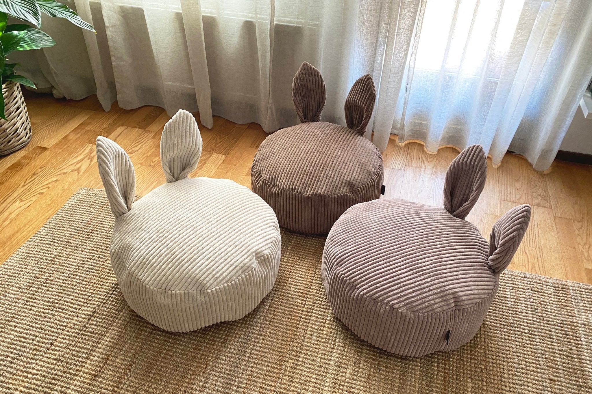 BUNNY Pouf Bean Bag, Corduroy, Dusty Pink - Scandinavian Stories by Marton