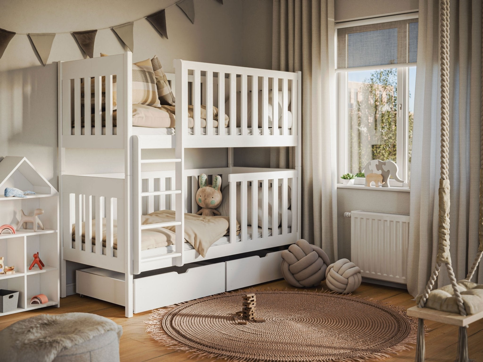 David Bunk bed/ 2 single beds 90 x 200 cm with storage - Scandinavian Stories by Marton