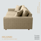 HELSINKI 4 - seater sofa/single bed Exclusive Corduroy, Dark Beige removable & washable covers - Scandinavian Stories by Marton