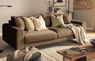 HELSINKI L - shaped sofa/single bed, Chenille, Beige removable & washable - Scandinavian Stories by Marton