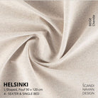 HELSINKI L - shaped sofa/single bed, Chenille, Beige removable & washable - Scandinavian Stories by Marton