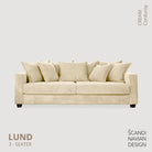 LUND 3 - seater Sofa, Cream Corduroy, removable & washable cover - Scandinavian Stories by Marton