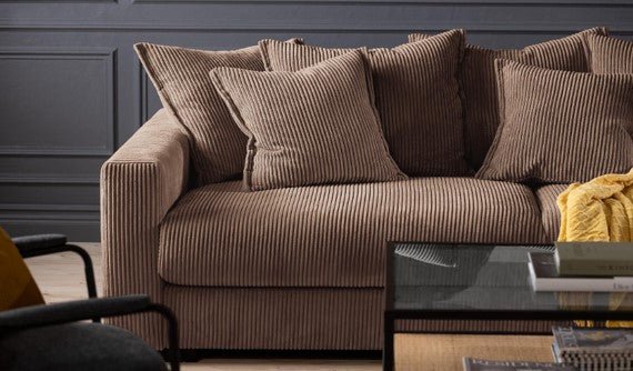 LUND 3 - seater Sofa, Dark Grey Corduroy, removable & washable cover - Scandinavian Stories by Marton