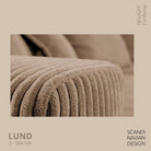 LUND 3 - seater Sofa, Nougat Corduroy, removable & washable cover - Scandinavian Stories by Marton