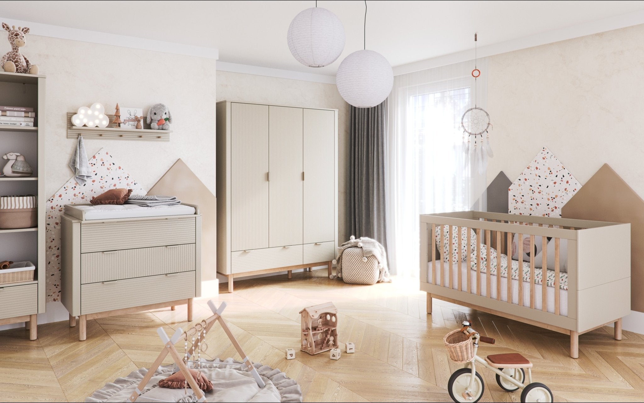 Maja Bed/Cot, 3 Growing functions 140x 70 cm White color - Scandinavian Stories by Marton