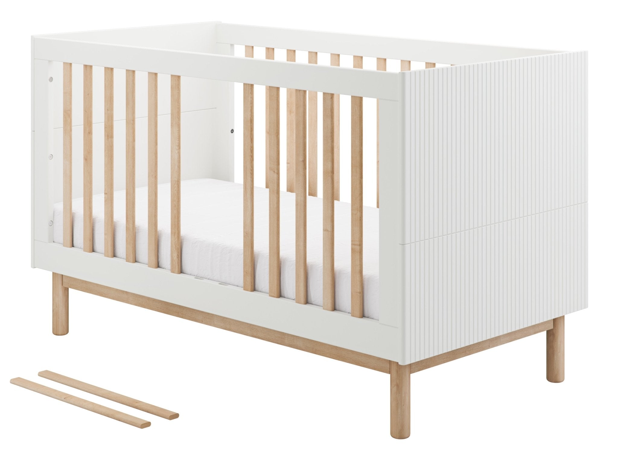 Maja Bed/Cot, 3 Growing functions 140x 70 cm White color - Scandinavian Stories by Marton