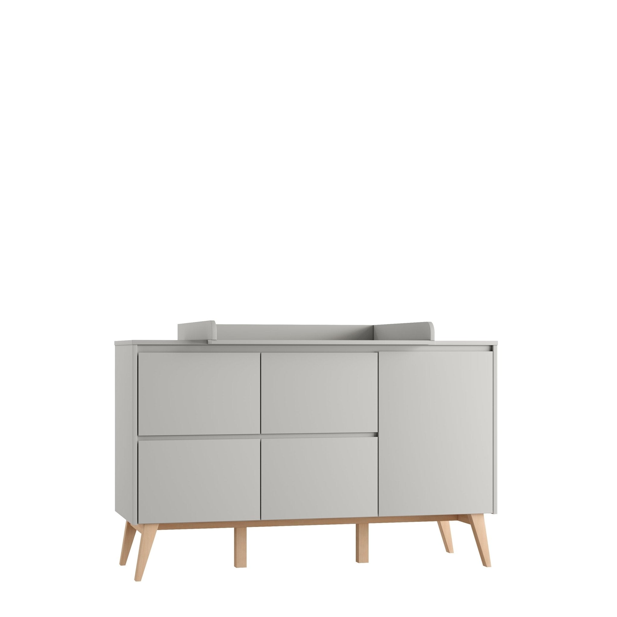 Saga 4-chest of drawer + 1 door Grey color - Scandinavian Stories by Marton