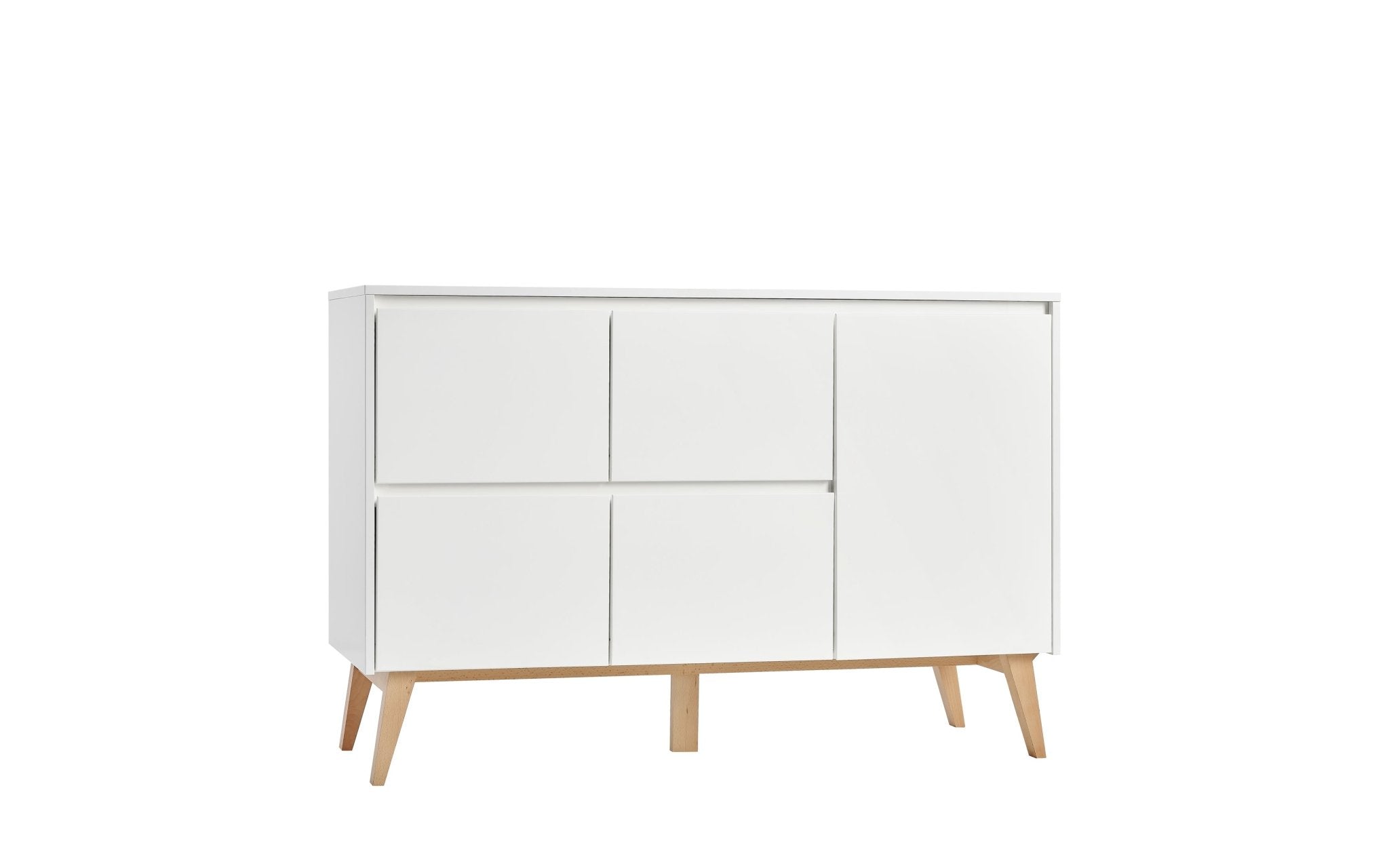 Saga 4-chest of drawer + 1 door White color - Scandinavian Stories by Marton