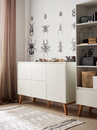 Saga 4-chest of drawer + 1 door White color - Scandinavian Stories by Marton