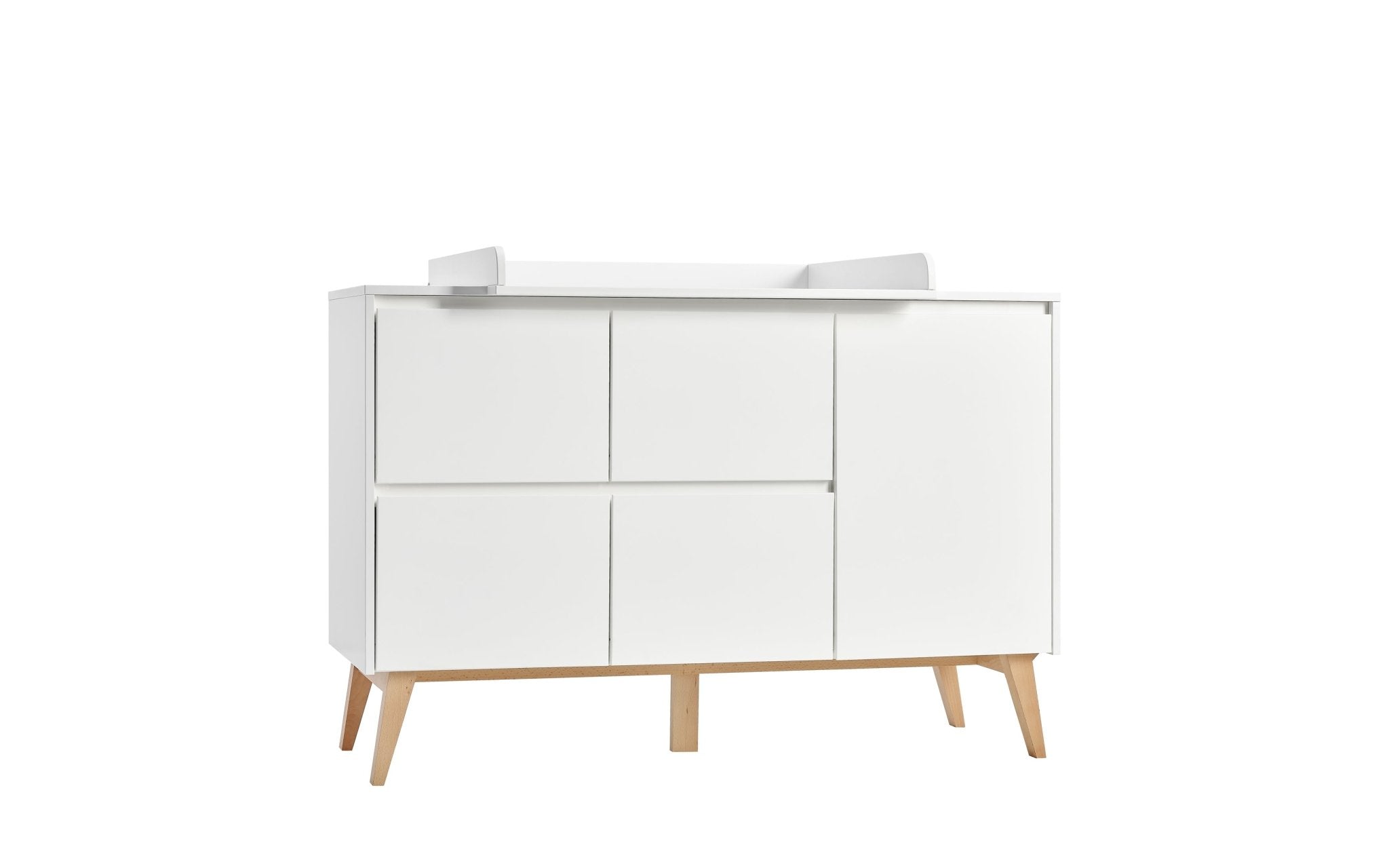 Saga 4-chest of drawer + 1 door White color - Scandinavian Stories by Marton