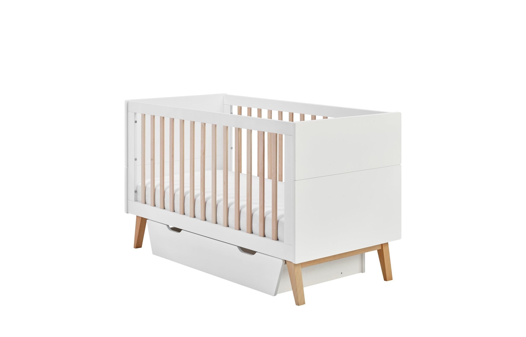 Saga Bed/Cot, 3 growing functions 140 x 70 cm White color - Scandinavian Stories by Marton