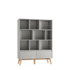 Saga Wide bookcase + 2 drawer Grey color - Scandinavian Stories by Marton