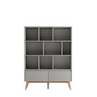 Saga Wide bookcase + 2 drawer Grey color - Scandinavian Stories by Marton