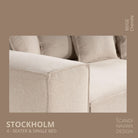 STOCKHOLM 4 - seater sofa/single bed Chenille Beige removable & washable cover - Scandinavian Stories by Marton