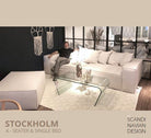 STOCKHOLM 4 - seater sofa/single bed Corduroy Cream removable & washable cover - Scandinavian Stories by Marton