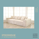 STOCKHOLM 4 - seater sofa/single bed Corduroy Cream removable & washable cover - Scandinavian Stories by Marton