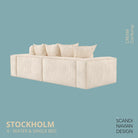 STOCKHOLM 4 - seater sofa/single bed Corduroy Cream removable & washable cover - Scandinavian Stories by Marton