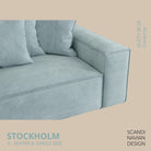 STOCKHOLM 4 - seater sofa/single bed Corduroy Dusty Blue removable & washable cover - Scandinavian Stories by Marton