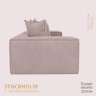 STOCKHOLM 4 - seater sofa/single bed Corduroy Dusty Pink removable & washable cover - Scandinavian Stories by Marton