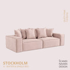 STOCKHOLM 4 - seater sofa/single bed Corduroy Dusty Pink removable & washable cover - Scandinavian Stories by Marton