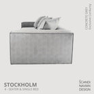 STOCKHOLM 4 - seater sofa/single bed Exclusive Corduroy, Concrete Grey removable & washable covers - Scandinavian Stories by Marton