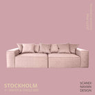 STOCKHOLM 4 - seater sofa/single bed Exclusive Corduroy, Dusty Pink removable & washable covers - Scandinavian Stories by Marton