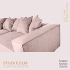 STOCKHOLM 4 - seater sofa/single bed Exclusive Corduroy, Dusty Pink removable & washable covers - Scandinavian Stories by Marton