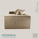 STOCKHOLM 4 - seater sofa/single bed Exclusive Corduroy Mole removable & washable cover - Scandinavian Stories by Marton