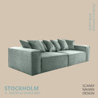 STOCKHOLM 4 - seater sofa/single bed Exclusive Corduroy,Dusty Blue removable & washable cover - Scandinavian Stories by Marton