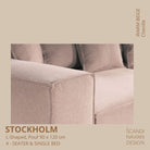 STOCKHOLM L - Shaped sofa/single bed Chenille Warm Beige removable & washable cover - Scandinavian Stories by Marton