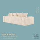 STOCKHOLM L - Shaped sofa/single bed Corduroy Cream removable & washable cover - Scandinavian Stories by Marton