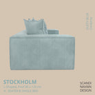 STOCKHOLM L - Shaped sofa/single bed Corduroy Dusty Blue removable & washable cover - Scandinavian Stories by Marton