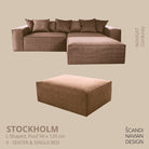 STOCKHOLM L - Shaped sofa/single bed Corduroy Nougat removable & washable cover - Scandinavian Stories by Marton