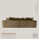 STOCKHOLM L - Shaped sofa/single bed Exclusive Corduroy Chocolate removable & washable cover - Scandinavian Stories by Marton