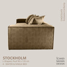 STOCKHOLM L - Shaped sofa/single bed Exclusive Corduroy Chocolate removable & washable cover - Scandinavian Stories by Marton