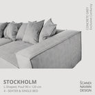 STOCKHOLM L - Shaped sofa/single bed Exclusive Corduroy Concrete Grey removable & washable cover - Scandinavian Stories by Marton