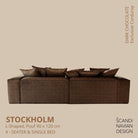 STOCKHOLM L - Shaped sofa/single bed Exclusive Corduroy Dark Chocolate removable & washable cover - Scandinavian Stories by Marton