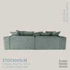 STOCKHOLM L - Shaped sofa/single bed Exclusive Corduroy Dusty Blue removable & washable cover - Scandinavian Stories by Marton