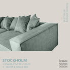 STOCKHOLM L - Shaped sofa/single bed Exclusive Corduroy Dusty Blue removable & washable cover - Scandinavian Stories by Marton