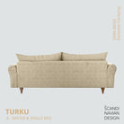 TURKU 4 - seater sofa/single bed Exclusive Corduroy, Dark Beige removable & washable covers - Scandinavian Stories by Marton