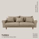 TURKU 4 - seater sofa/single bed Exclusive Corduroy, Dusty Beige removable & washable covers - Scandinavian Stories by Marton