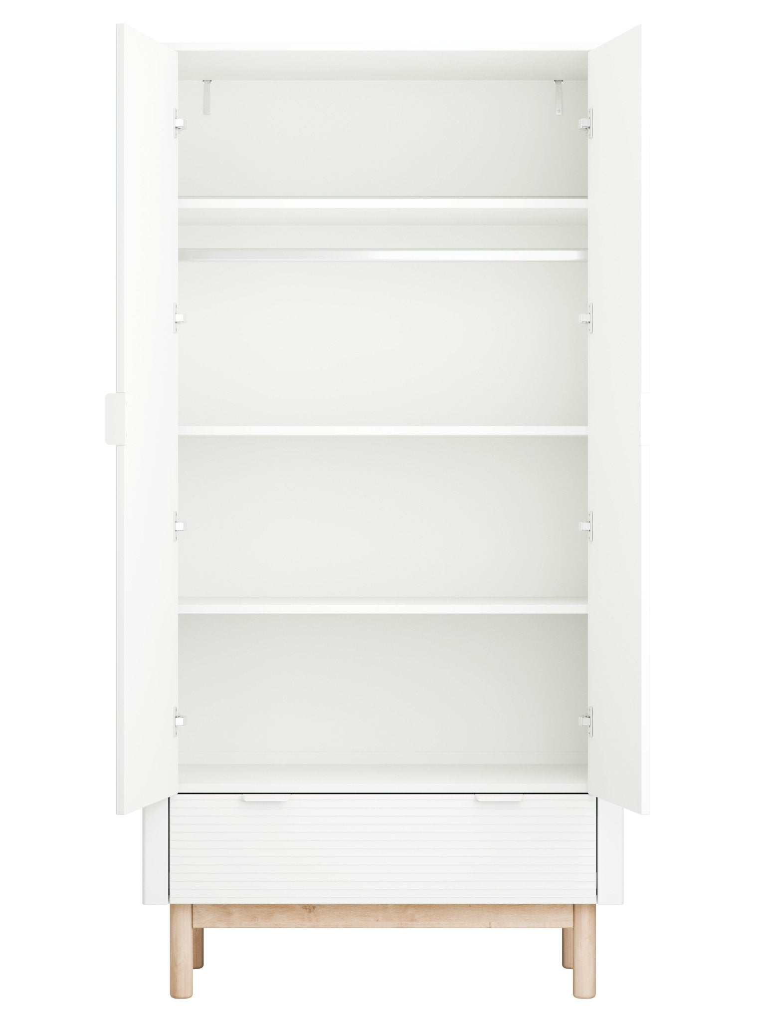 Maja 2-door wardrobe + 1 drawer wardrobe White color - Scandinavian Stories by Marton