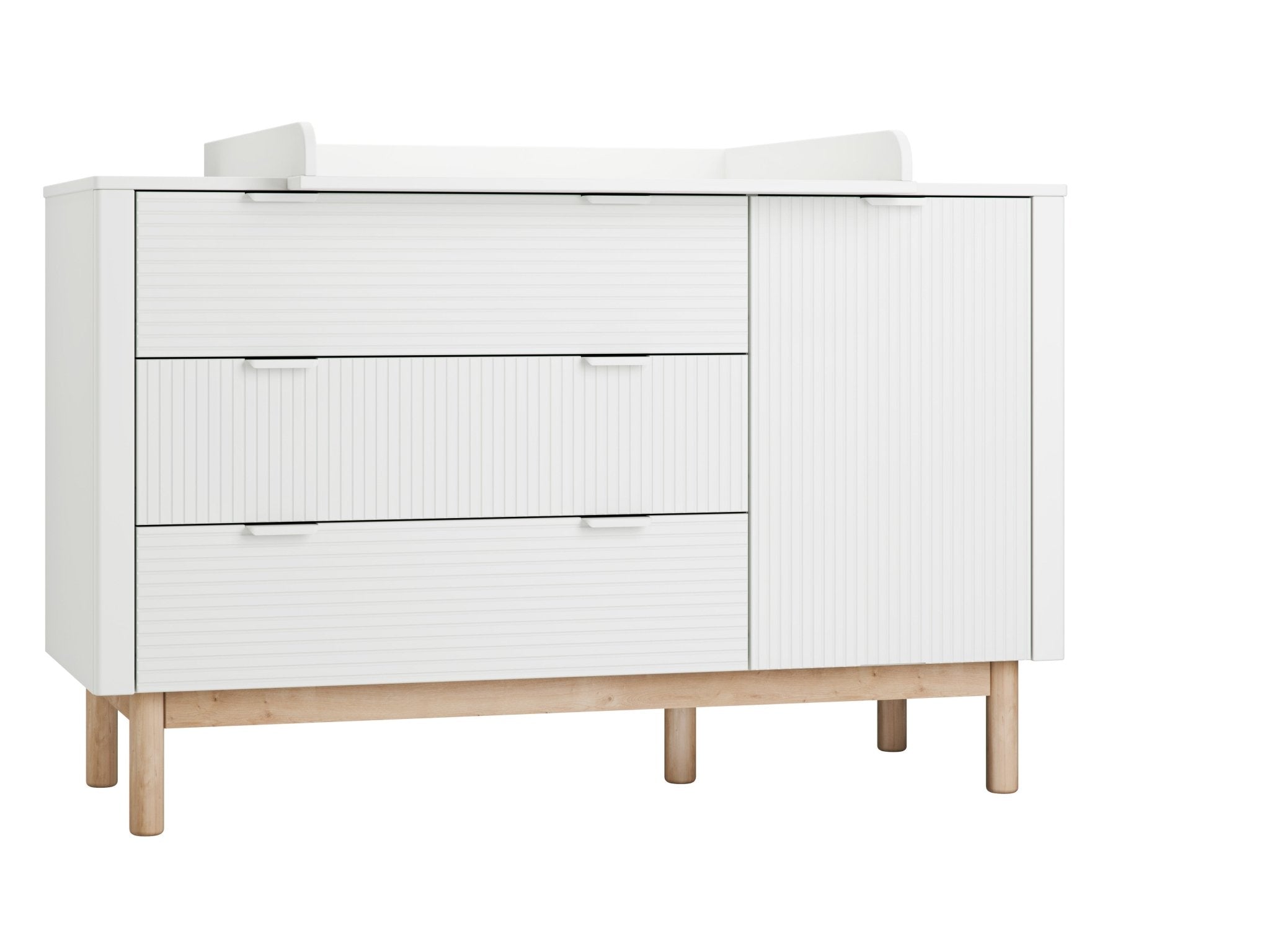 Maja 3-drawers + 1 door chest White color - Scandinavian Stories by Marton